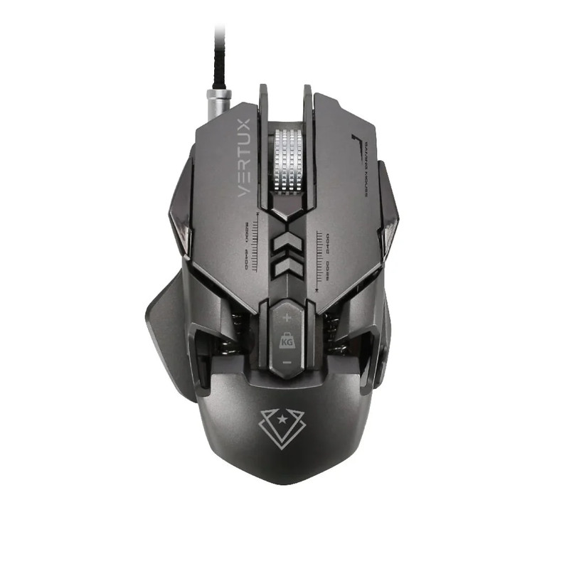 Vertux Indium High Performance Wired Gaming Mouse - Silver/Grey - فأرة
